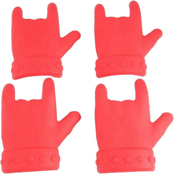 4Pcs Kitchen Silicone Pot Clip Lid Lifting Gadget Spoon Holder Steam Releaser Spill-Proof Lid Lifter Utensils Palm Shape