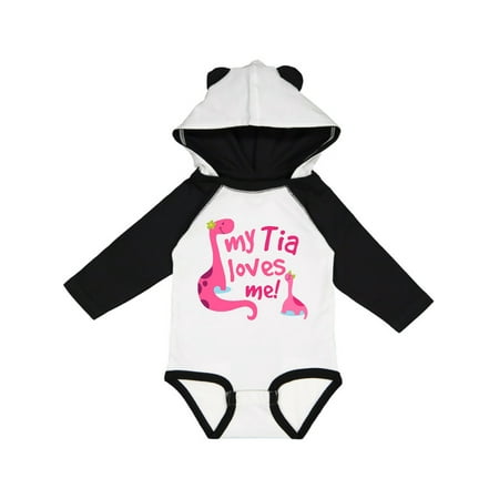 

Inktastic Tia Loves Me Niece Girl Dinosaur Gift Baby Girl Long Sleeve Bodysuit