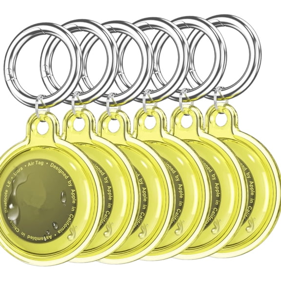 Waterproof Case Compatible for AirTag (2nd & 1st Gen), Full Body Holder Keychain, Anti-Scratch Cover Compatible for Apple Air Tags,Luggage,Pet Collar,Car Keys,Kids,6PCS