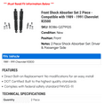 thumbnail image 2 of Front Shock Absorber Set 2 Piece - Compatible with 1989 - 1991 Chevy R3500 1990, 2 of 2
