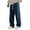 Dark Blue, variant on Baggy Jeans For Men Casual Mid Pull On Denim Trousers Straight Leg Elastic Waist Denim Pants Black L