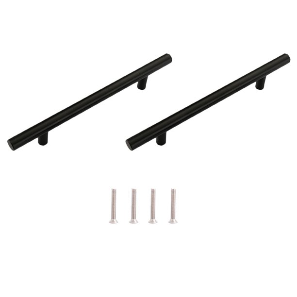 2 uds manija de acero inoxidable gabinete cajón manija de puerta de armario manija de gabinete de pared hueco accesorios de Hardware de muebles Herramientas y ferretería negro 12x256x400mm Eigraketly WJ3753-13