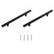 thumbnail image 1 of 2 uds manija de acero inoxidable gabinete cajón manija de puerta de armario manija de gabinete de pared hueco accesorios de Hardware de muebles Herramientas y ferretería negro 12x256x400mm Eigraketly WJ3753-13, 1 of 1