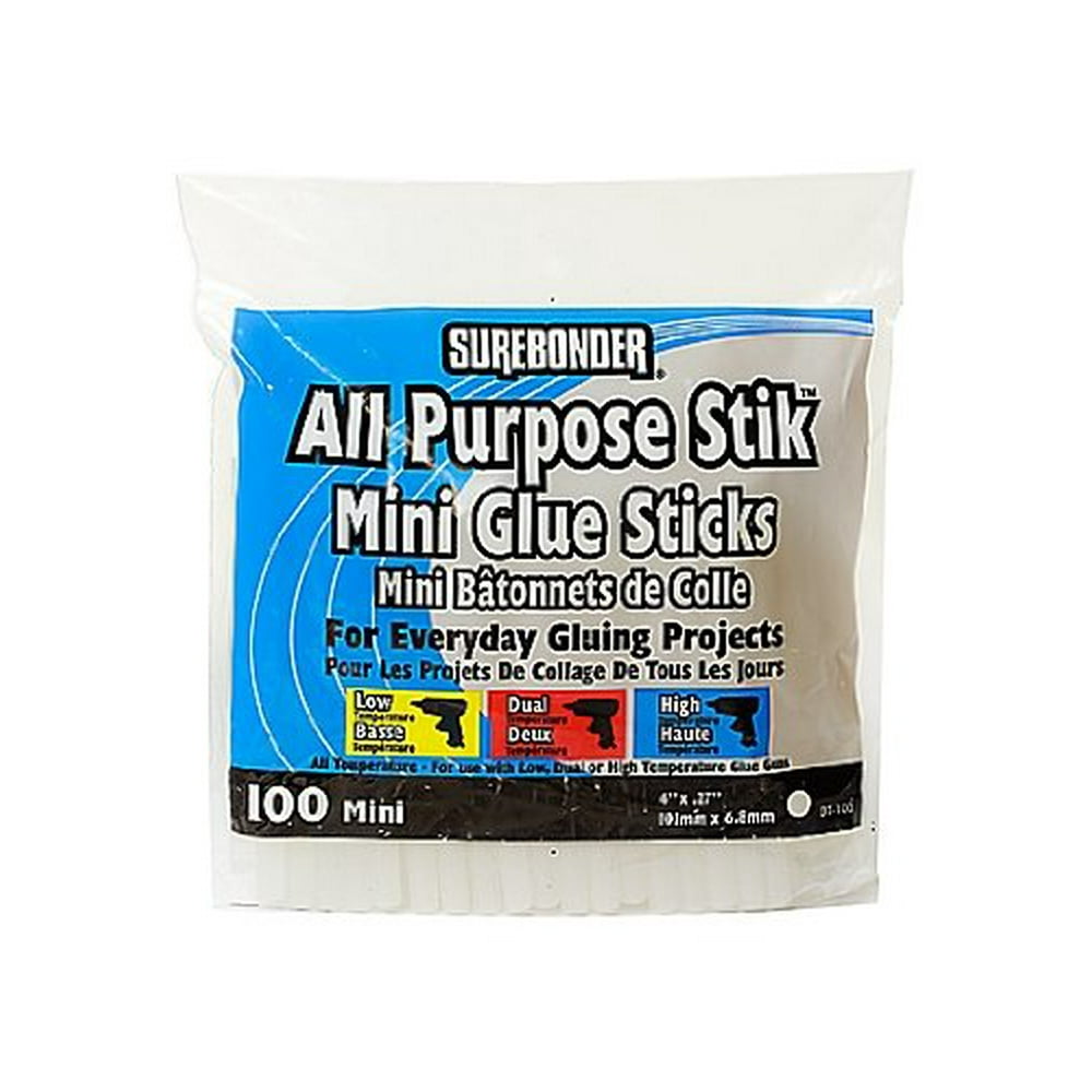 Surebonder All Purpose Mini Glue Sticks pack of 100 PACK OF 3 Walmart