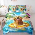thumbnail image 1 of Erosebridal Animal Dog Bedding Queen Size,Swimming Rings Comforter Sets with Sheets,Summer Holiday Decor,Reversible,Lightweight,7 Pieces, 1 of 5