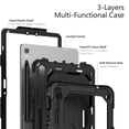thumbnail image 6 of Case for Samsung Galaxy Tab S10 Lite/S10 FE/S9 FE 10.9 Inch with Screen Protector, 360 Degree Rotating Kickstand Hand Strap Heavy Duty Shockproof Cover with Shoulder Strap, Black, 6 of 7