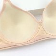 thumbnail image 5 of WREESH Push-Up Bra Women No Underwire Bras Printed Gathered Middle Button Breathable Underwear Daily Bra Plunge Bra Underwear Beige, 5 of 6