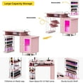 thumbnail image 3 of Advwin Manicure Table with LED Light, Dust Collector, Detachable Storage Rack, Charging Station & Wrist Rest, Beauty Salon Nail Desk Workstation, Pink, 3 of 9