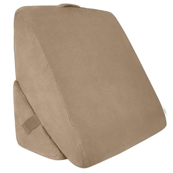 Xtra-Comfort Bed Wedge Pillow - Folding Memory Foam Incline Cushion System for Back and Legs - Triangle Shaped for Reading, Support - Washable