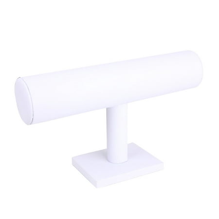 White Leather Earring Display Stand - Mosunx Leather Jewelry Rack Bracelet Necklace Stand Organizer Holder Display White