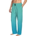 thumbnail image 6 of Gukieu Teal Turquoise Print Men's Home Trousers, Elastic Drawstring Home Pajamas Clothing Suitable for Adult Men-X-Large, 6 of 6