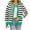 Green, variant on womens Cardigan Sweaters trendy Striped Color Block long sleeve outwear casual button down knitwear