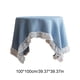 thumbnail image 3 of Mantel de lino fresco y elegante con ribetes de encaje, ideal para mesas de comedor redondas. Un mantel liso, sencillo y elegante con ribetes de encaje., 3 of 7