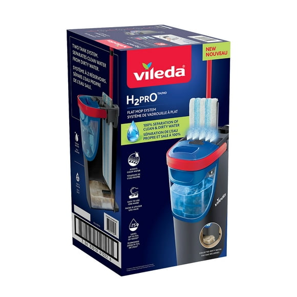 Sistema de limpieza Vileda H2prO mopa plana separa el agua límpia y sucia