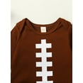 thumbnail image 6 of Cute Baby Boy Girl Clothes 3M 6M 12M 18M Newborn Infant Football Romper Onesie Pants Hat Fall Thanksgiving Outfits Clothing Set, 6 of 10