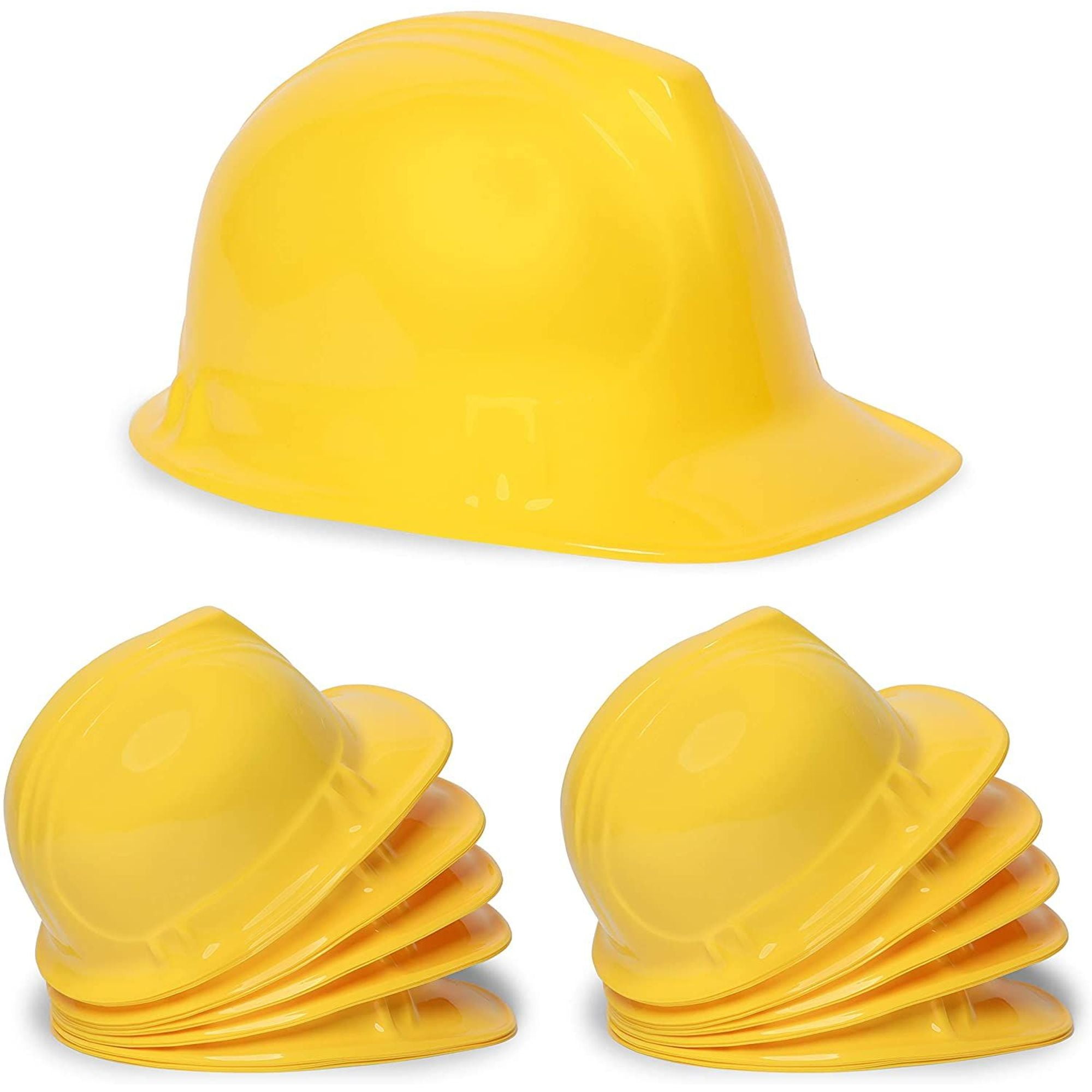 24 Pack Construction Party Hats Plastic Construction Worker Costume Dress Up Toy For Kids Birthday Decorations Supplies And Favors Yellow Walmart Com Walmart Com