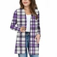thumbnail image 5 of Favoffer Girls’ Plaid Print Cardigan Open-Front Long Sleeve Coat with Pockets Fall Wear Big Kid 5-14Y, 5 of 7