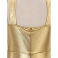 thumbnail image 6 of YiZYiF Kids Girls Sleeveless Metallic Jazz Disco Dance Jumpsuit Bell Bottom 70s Party Stage Performance Outfit Gold 12, 6 of 7