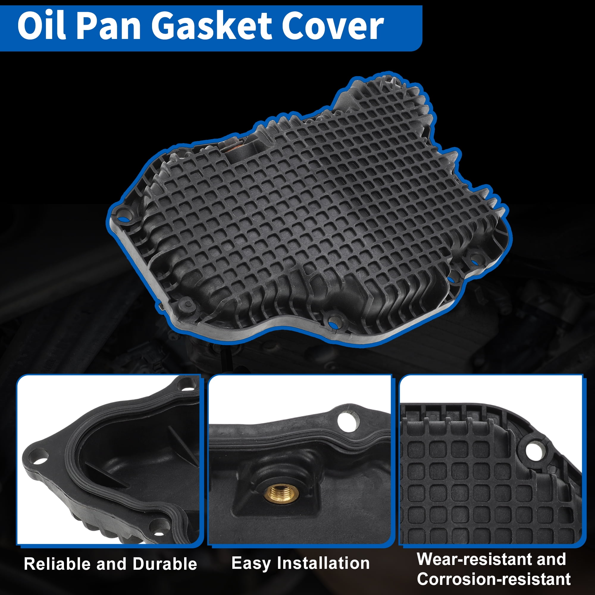 Unique Bargains Engine Oil Pan with Gasket for Nissan Rogue 2021-2024 No.111106RC1B Transmission Oil Pan Cover Engine Oil Gasket for 1.5L GAS DOHC Turbocharged