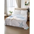 thumbnail image 2 of Blue Coastal Nautical Flat Sheets Only Cal King Size, Soft Breathable Bed Top Sheets for Mattress, Beach Sea Turtle Ocean Coral Starfish Bedding Flat Sheets for Home Hotel Bedroom Bed Protection, 2 of 9