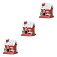 thumbnail image 1 of Guardoinrt Christmas Village Landscape Tabletop Figurine Christmas for Red Small 3Set, 1 of 6