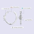 thumbnail image 2 of Diamond Hoop Earring | 4 Carat IGI Certified Oval Shape Lab Grown Diamond Hoop | 14K in White Gold | Moonlight Glow Elongated Hoop Lab Diamond Earrings | FG-VS1-VS2 Quality | Friendly Diamonds, 2 of 5