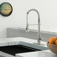 thumbnail image 3 of 21-Inch Commercial Kitchen Faucet with Dual Function Pull-Down Sprayhead in Brushed Nickel Finish, Stainless Steel, 3 of 7