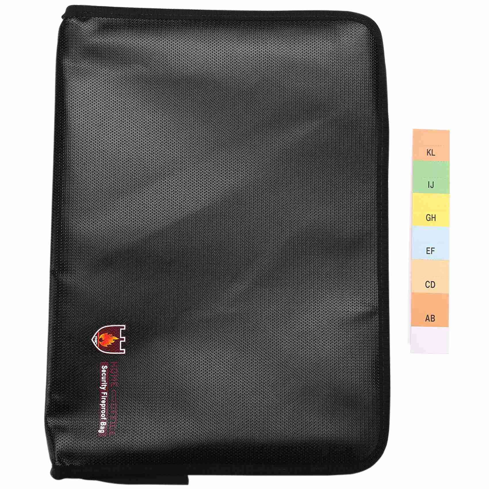 2X Fireproof Files Folder Accordion Document Bags 14.3X9.8 Inch A4 Size 12 Pockets
