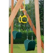 Trailside Cedar Swingset with Belt Swings and Trapeze Bar, All Wood, Hardware, and Assembly Instructions Included