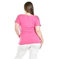 thumbnail image 3 of Blusa con encaje y escote drapeado Roman Fashion /Tallas Extras, 8046 (Fiusha) fucsia 38, 3 of 5