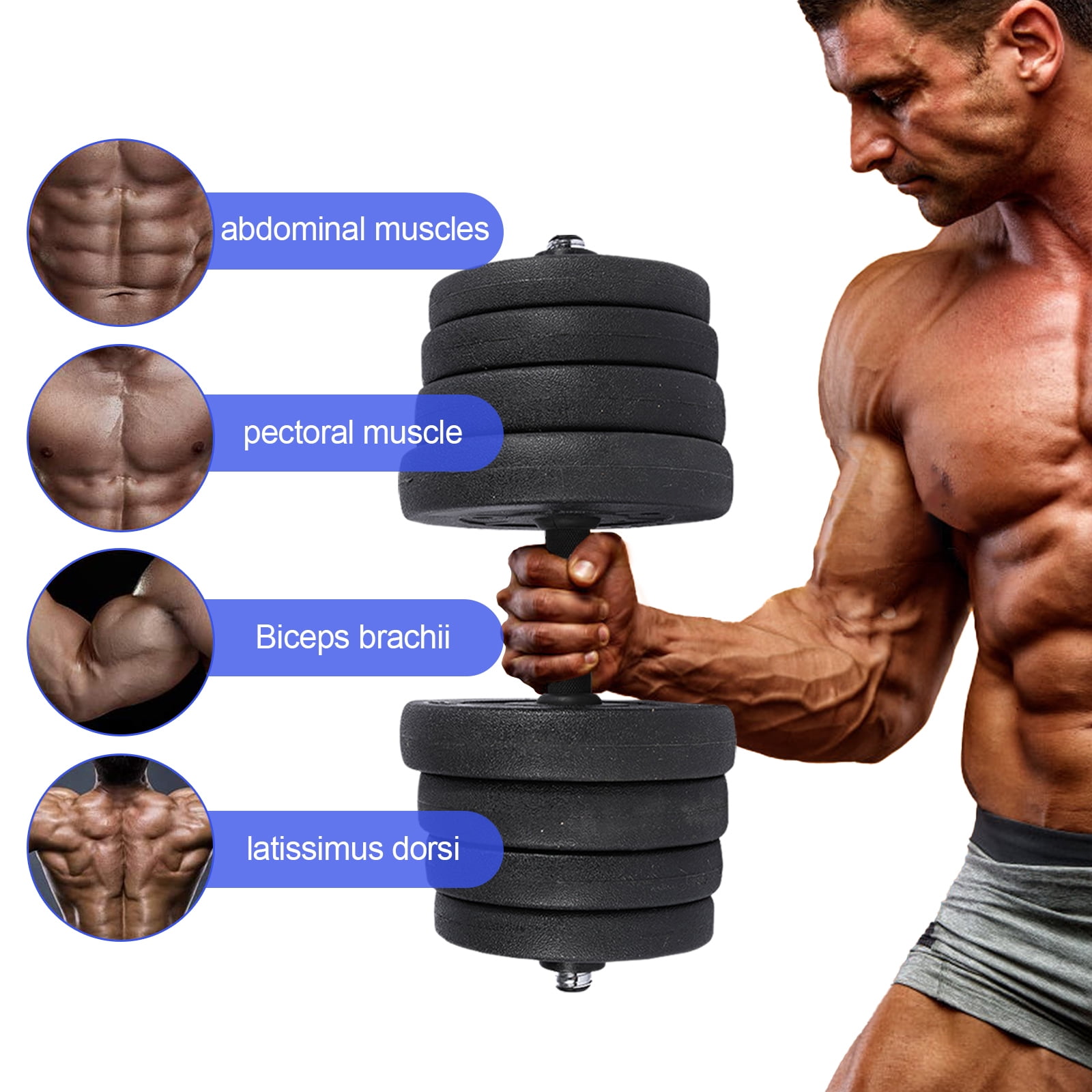 66 lb dumbbells set weights man workout body building training gym home dumbbell new arrivals