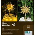 thumbnail image 5 of JM 60 Luces LED Estrella de Metal para Árbol de Navidad Decoración de Árbol de Navidad con Estrella de Moravia 3D con Temporizador 6H, 13,78 Pulgadas/35 cm, Dorado JM, 5 of 5