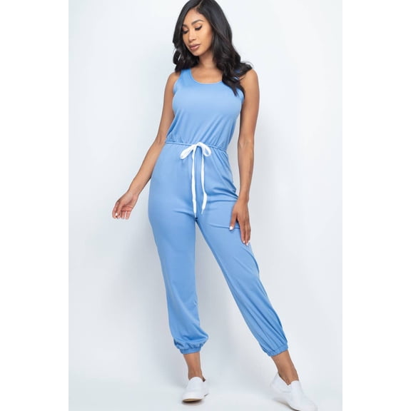 Elasticized Waist Jogger Jumpsuit