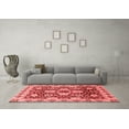 thumbnail image 3 of Ahgly Company Indoor Round Abstract Red Modern Area Rugs, 7' Round, 3 of 4