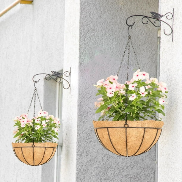 Revestimiento para Cesta Colgante de Fibra de Coco: Inserto de Fibra Natural para Maceta de Pared con Retención de Agua, Forma de Media Luna para Jardineras de Exterior y Jardineras de Ventana.