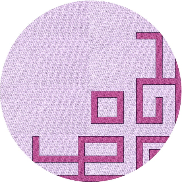Ahgly Tapis Rond Lavable en Machine Intérieur Transitionnel Orchidée Violet, 6 Pieds Rond