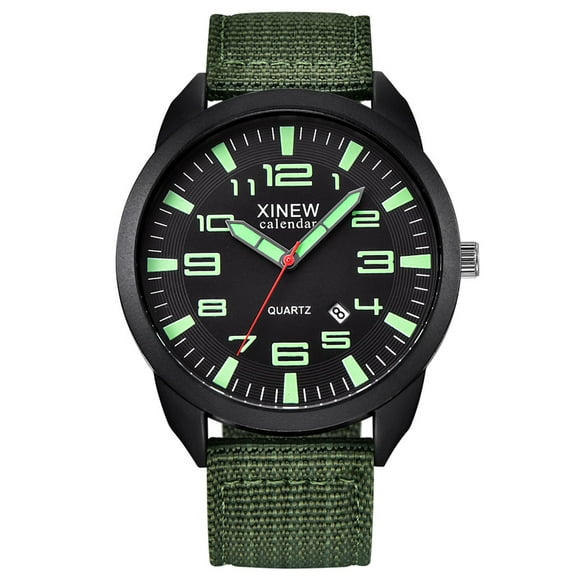 EGNMCR Men's Quartz Watch XINEW Outdoor Mens Date Stainless Steel Military Sports Analog Quartz Wrist Watch men watch