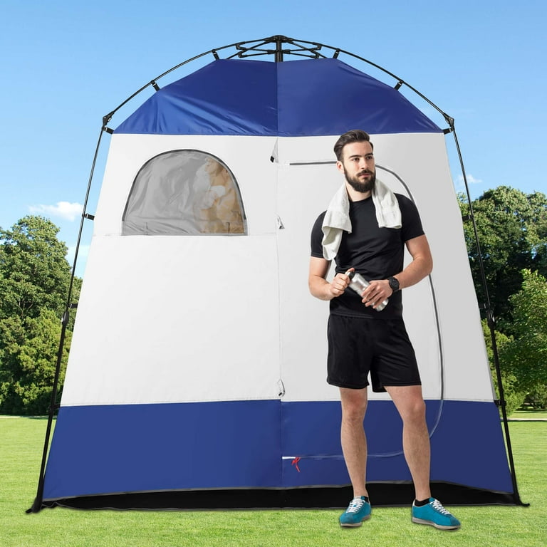 GVDV Double Room Instant Pop Up Camping Shower Tent Lightweight Portable Outdoor Privacy Shelter with Oversize Space Walmart