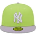 thumbnail image 2 of Men's New Era Neon Green/Lavender New York Yankees Spring Color Two-Tone 59FIFTY Fitted Hat, 2 of 6