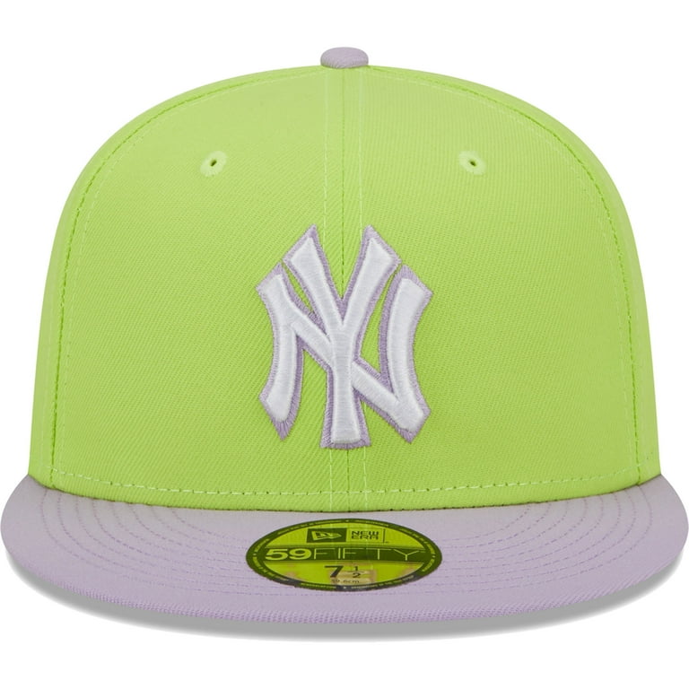 Men's New Era Neon Green/Lavender York Yankees Spring Color Two-Tone 59FIFTY Fitted Hat