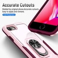 thumbnail image 3 of iPhone SE 2022 Case/iPhone SE 2020 Case/iPhone 8 Case/iPhone 7 Case with Ring Stand, Dteck Heavy Duty Full Body Shockproof Case Support Car Mount Hybrid Bumper Silicone Hard Back Cover,Pink, 3 of 8