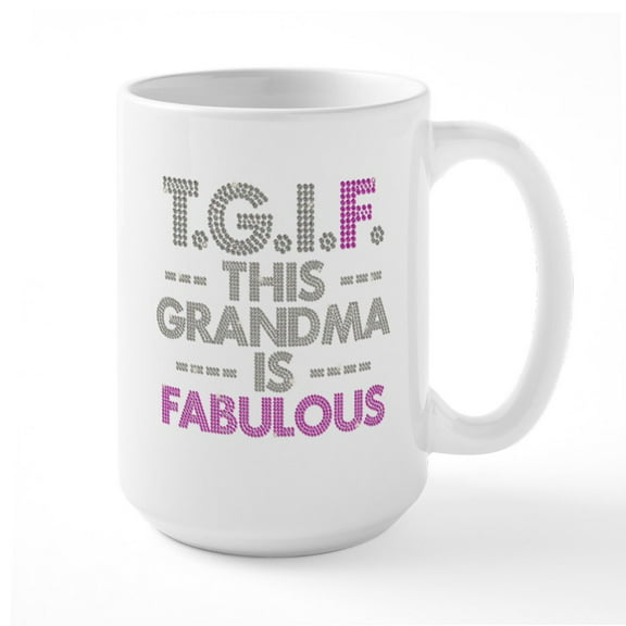 CafePress - T.G.I.F. Mugs - 15 oz Ceramic Large White Novelty Mug