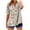Brown, variant on Uaswgudfs Women Blouses Plus Size Summer Tops Casual Short Sleeve Trendy Asymmetric Patchwork V-Neck Button-Down Blouse for Relaxed Summer Days