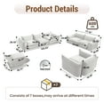 thumbnail image 2 of The Magic Home Canapé Convertible Modulaire en Chenille Beige, Sectional Sofa Sofas, 2 of 12