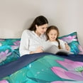 thumbnail image 5 of Castle Fairy Flying Dragonfly Girl 3 Pieces Queen Comforter Set,Nature Floral Lotus Ultra Soft Bedding Sets,Chic Flowers Blossoms Bedding Comforter Set Breathable,Luxury Bedroom Decor,Reversible, 5 of 8