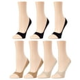 thumbnail image 3 of MeMoi Micro Liner Open-Toe No-Show Shoe Liners 7-Pack - Womens - Female (One Size, Black/Tan/Nude), 3 of 6