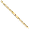 thumbnail image 2 of 14K Yellow Gold bracelet Medical Curb Alert Red 7 in 8 mm 5.8, 2 of 3