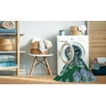 thumbnail image 2 of Ahgly Tapis Rond Lavable en Machine Intérieur Transitionnel Vert Profond, 4 Pieds Rond, 2 of 7