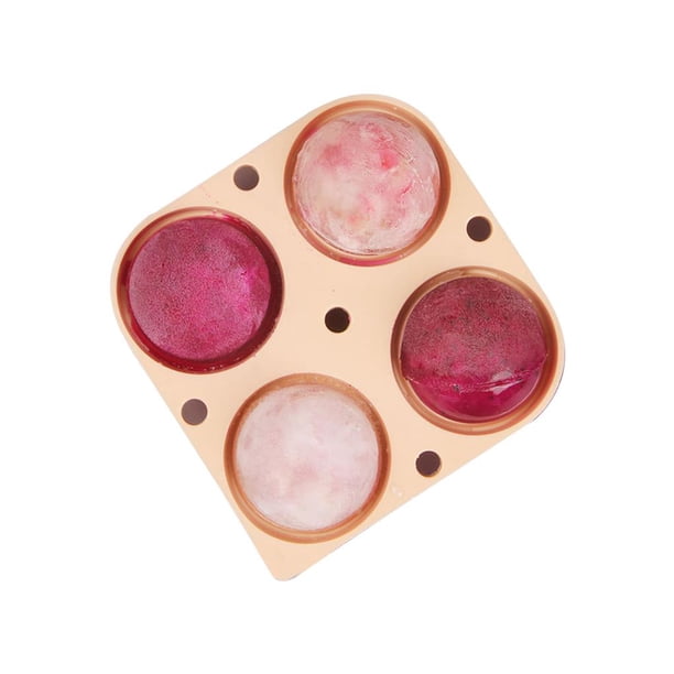 Molde de bolas de cubitos de hielo de 4 cavidades, molde de bola de hielo de silicona, molde para hacer bolas de hielo, molde para hacer bebidas, Organizadores de utensilios de cocina naranja claro Wosthever HA027205-02