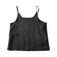 thumbnail image 3 of KDDYLITQ Cotton Linen Tank Tops for Women 2026 Summer Sleeveless Spaghetti Strap Tees Casual Loose Soild Color Tunic Shirts Black M, 3 of 3